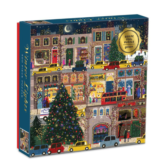 Galison 冬灯 Winter Lights Foil Puzzle 500Pc Puzzle