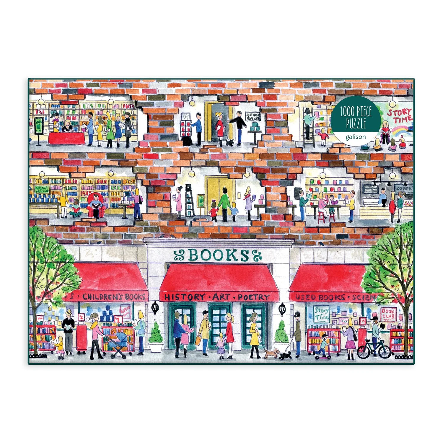 Galison Michael Storrings A Day at the Bookstore 1000 Piece Puzzle