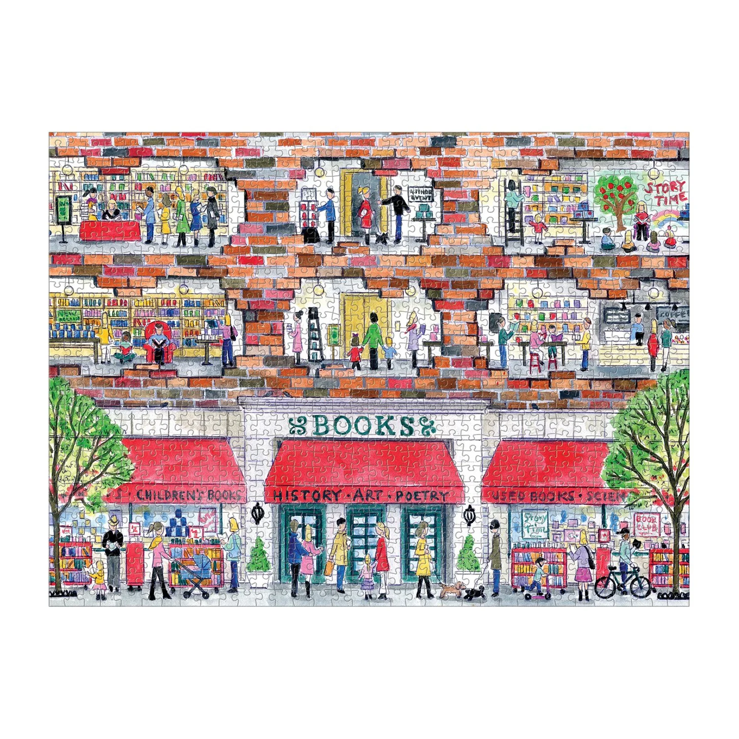 Galison Michael Storrings A Day at the Bookstore 1000 Piece Puzzle