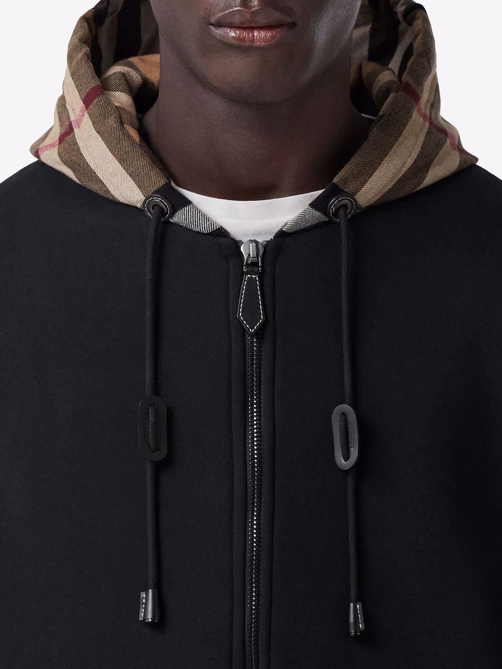 【Burberry】Check Hood Cotton Blend Hooded Top / 8048026 Burberry Check Hood Cotton Blend Hooded Sweatshirt Gray