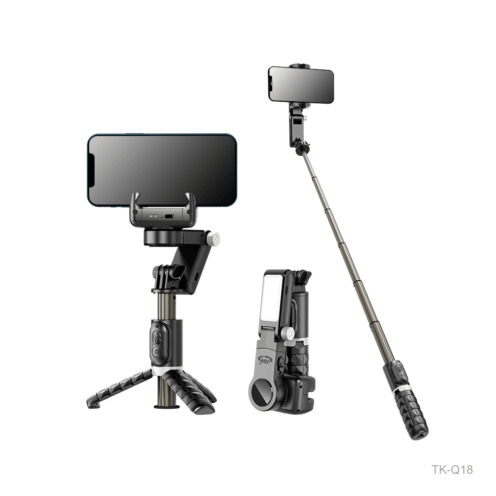 TK-Q18 Estabilizador de Cardan con Palo Self Trípode y Luz de Rellenoa