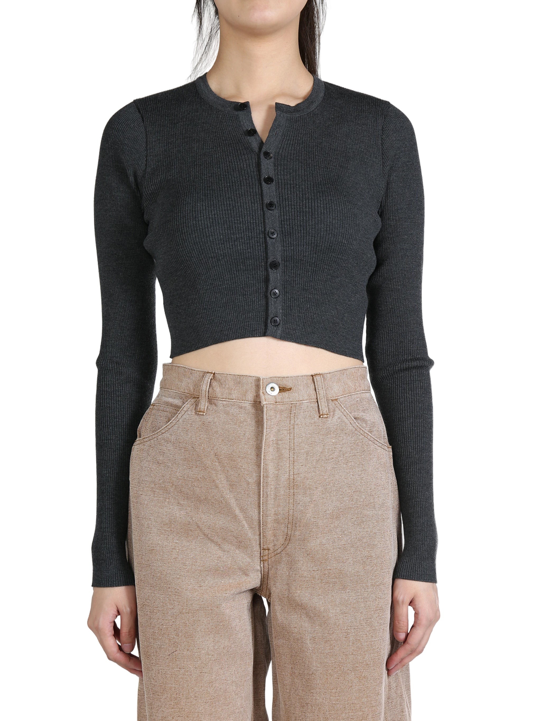 AURALEE - Women Super Fine Wool High Gauge Rib Knit Short