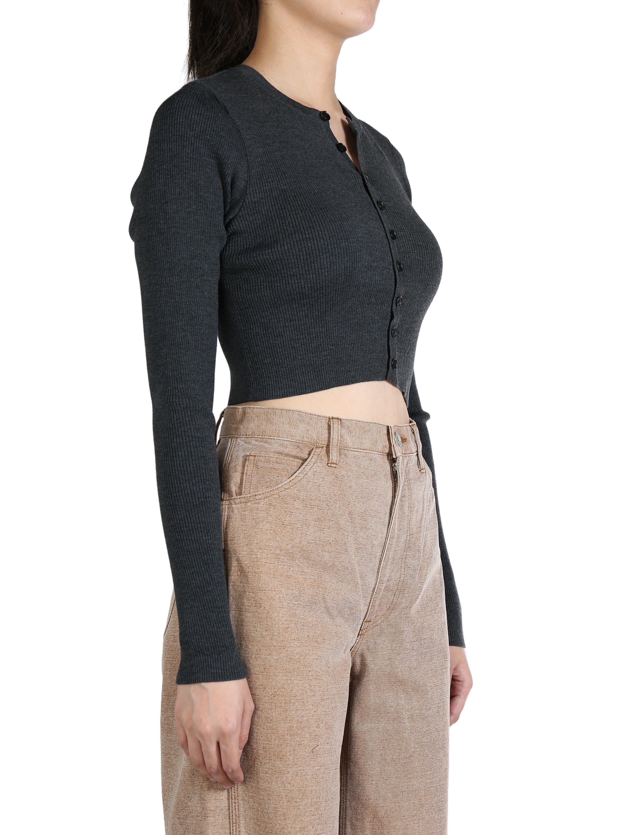 AURALEE - Women Super Fine Wool High Gauge Rib Knit Short