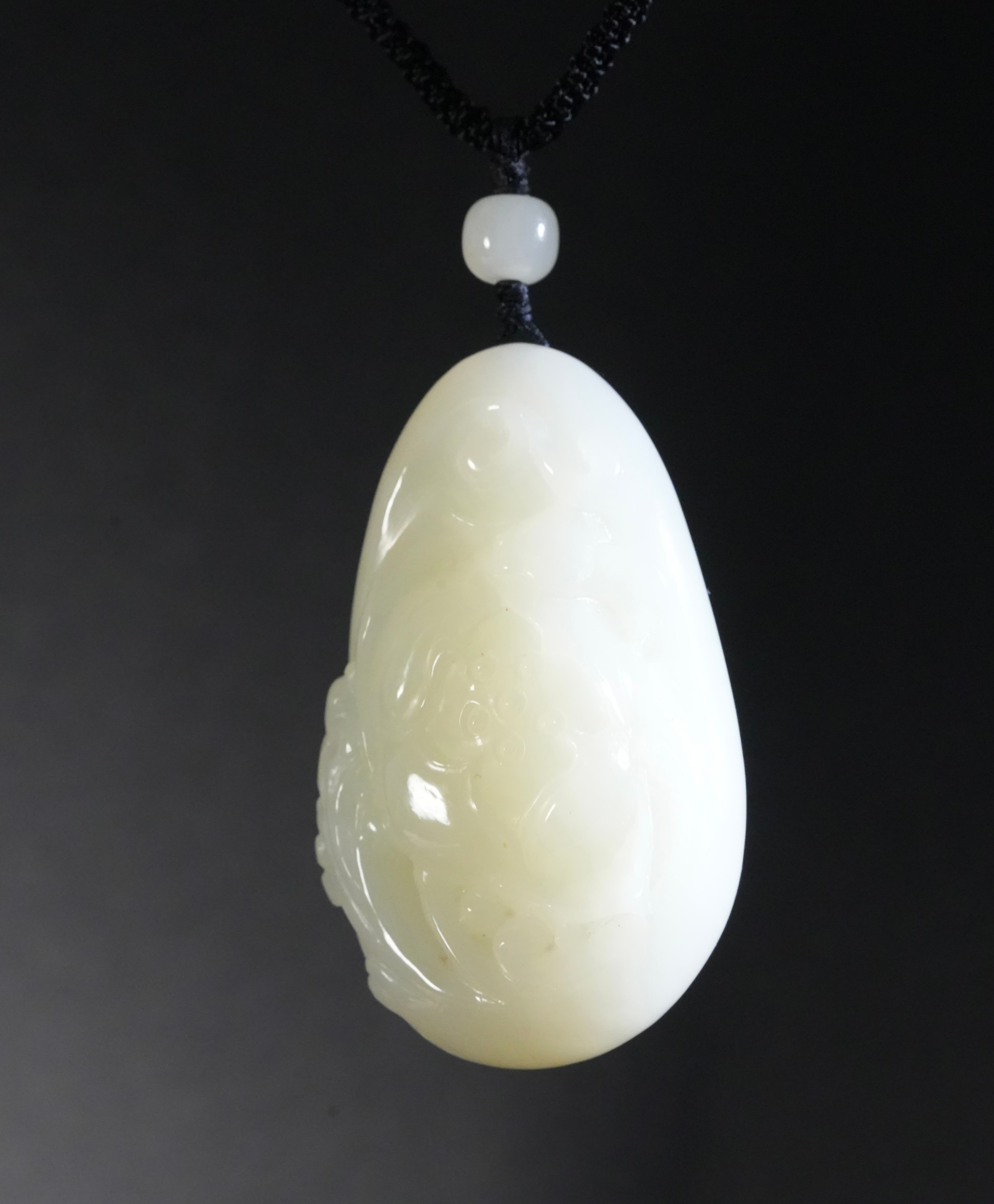 花开富贵｜白玉牡丹吊坠#2842