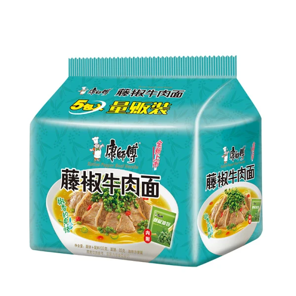 康师傅 藤椒牛肉面5连包  【BBD：2025/10/06】