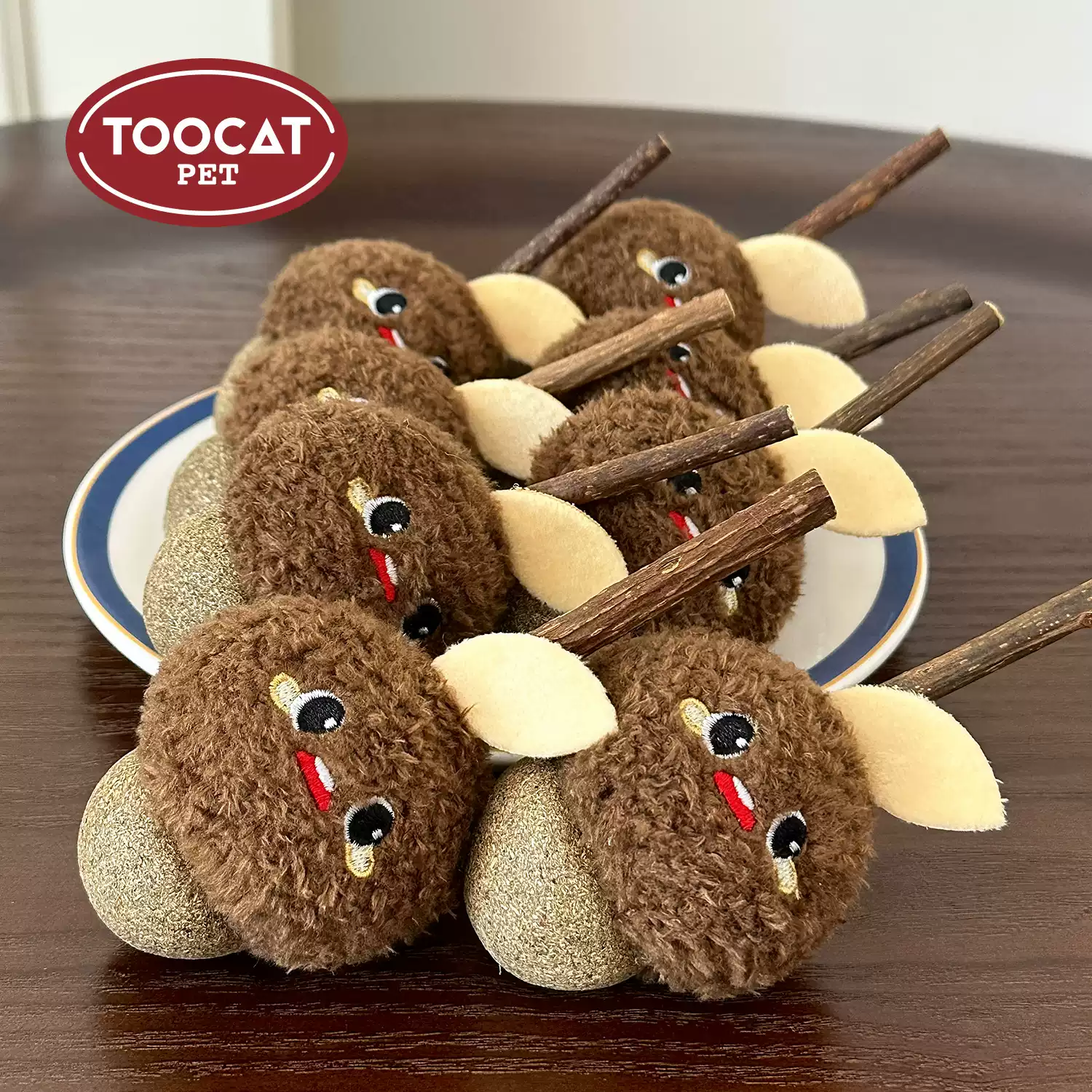 TOOCAT 榛果磨牙玩具 耐啃咬木天蓼猫玩具 自嗨解闷逗猫棒