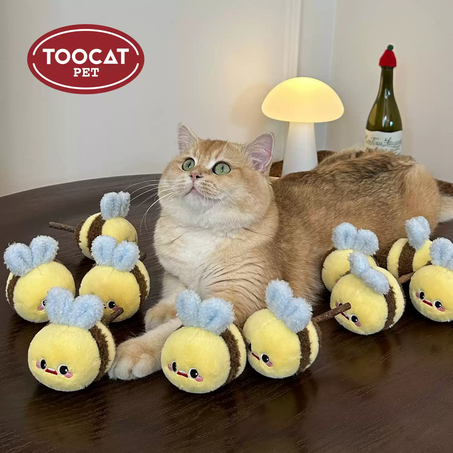 TOOCAT 蜜蜂磨牙玩具 可替换耐咬木天蓼猫玩具自嗨解闷逗猫棒
