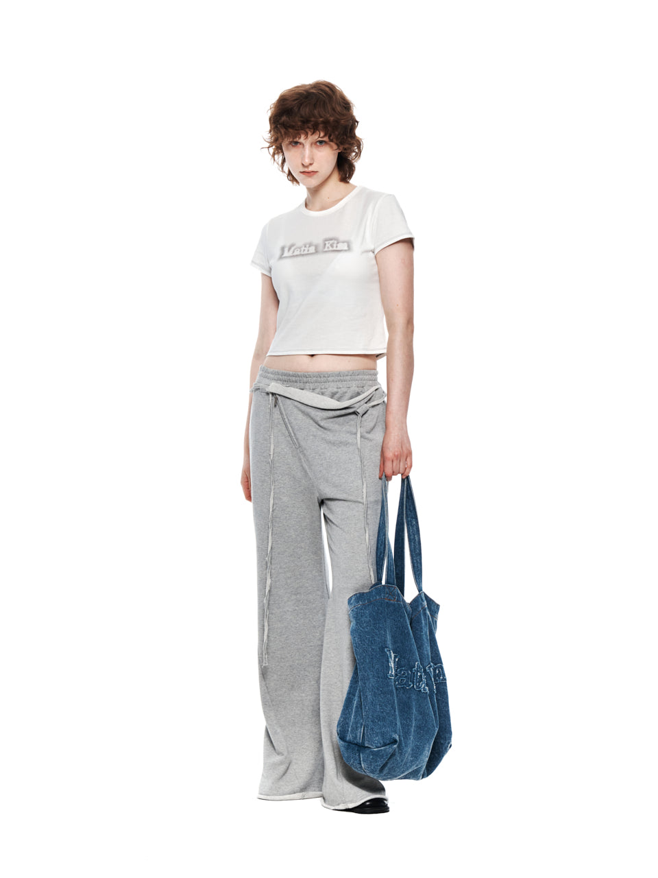 Matin Kim MATIN SHADE LOGO CROP TOP IN WHITE
