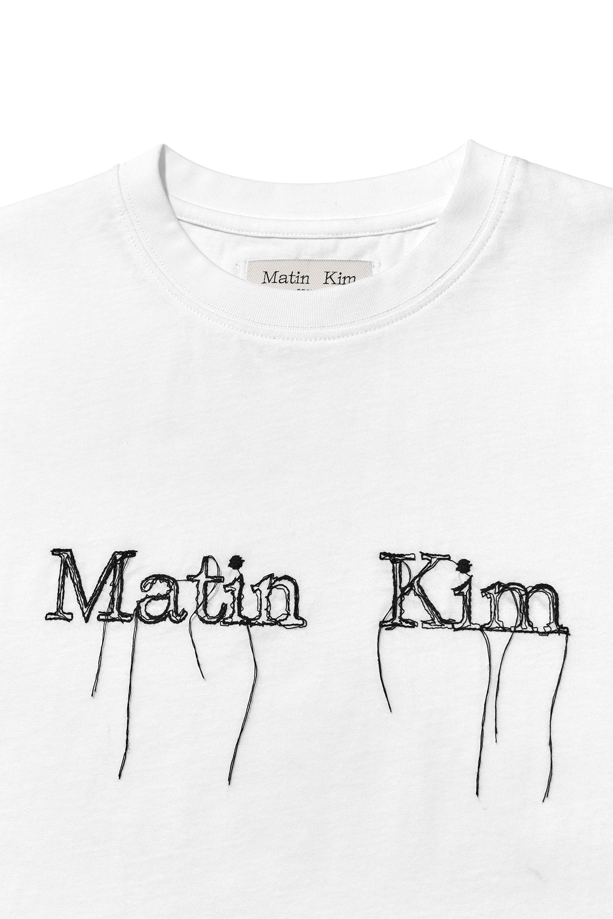 韓国大人気☆Matin Kim☆ LOGO THREAD POINT CROP TOP LOGO THREAD POINT CROP TOP IN BLACK – Matin Kim