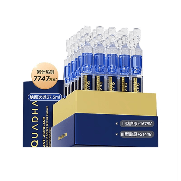 QUADHA Anti-aging And Firming Copper Peptide Serums夸迪 焕颜2.0蓝次抛蓝铜胜肽面部精华液1.5*30ml