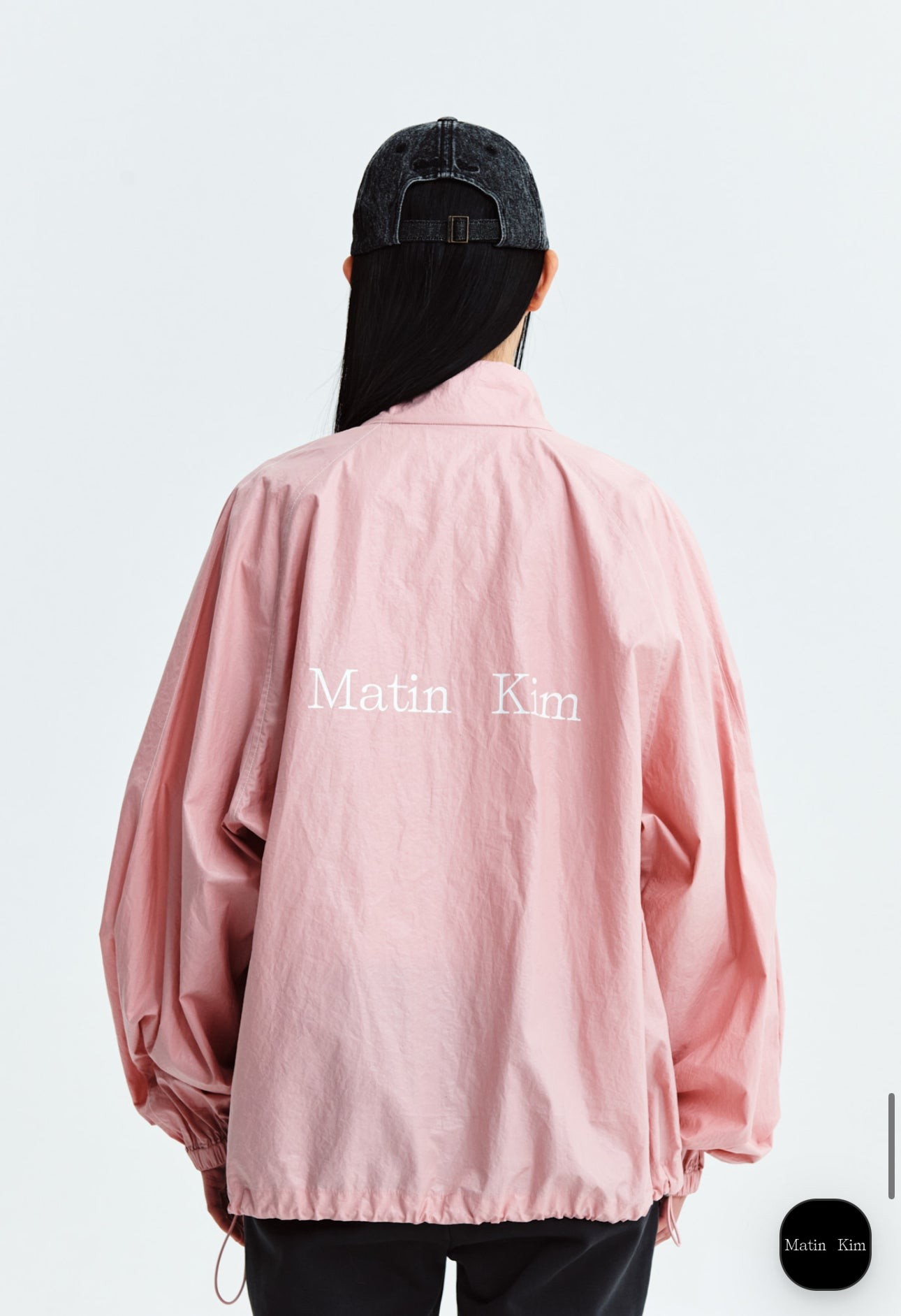 MATIN KIM LOGO COATING JUMPER IN PINK