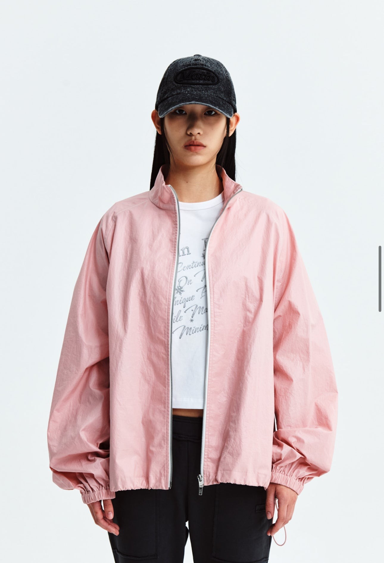 MATIN KIM LOGO COATING JUMPER IN PINK