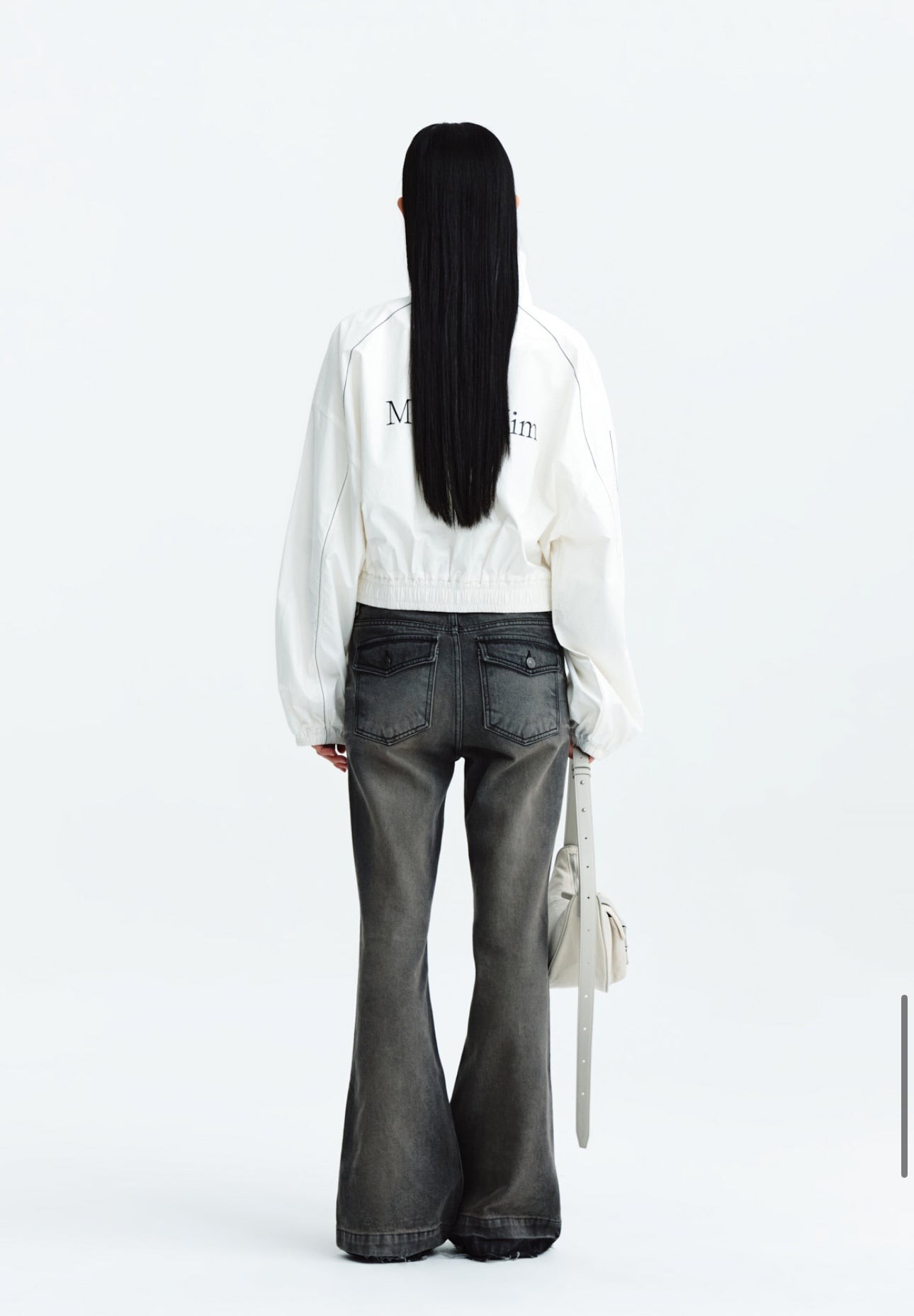 Matin Kim MATIN COATING CROP BLOUSON IN IVORY