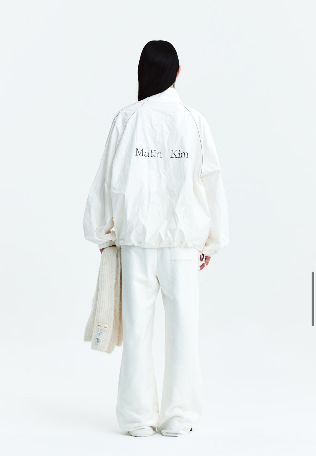 MATIN KIM LOGO COATING JUMPER IN IVORY