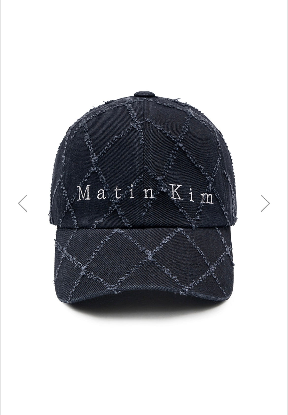 帽子 Matin Kim MATIN TYPO QUILTED BALL CAP Matin Kim MATIN TYPO QUILTED BALL CAP IN CHARCOAL