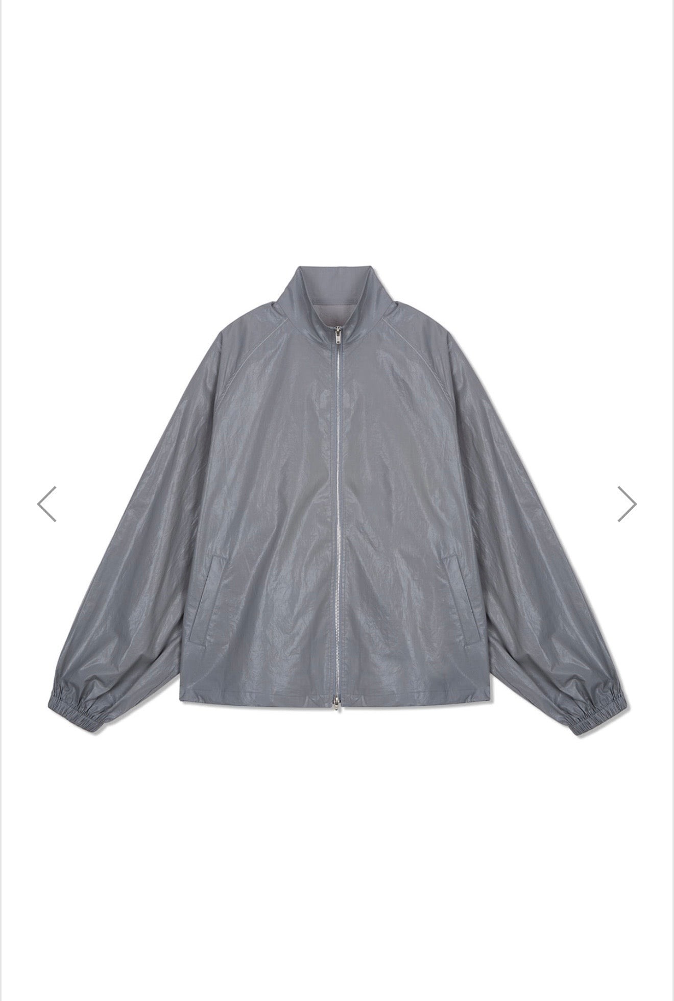 MATIN KIM LOGO COATING JUMPER IN DARK GREY