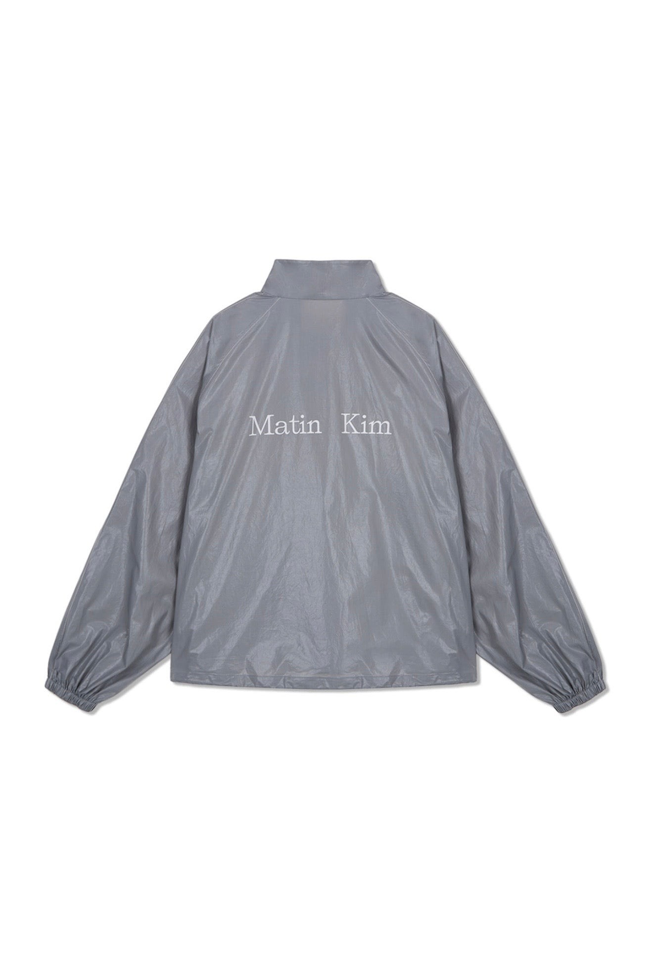 MATIN KIM LOGO COATING JUMPER IN DARK GREY