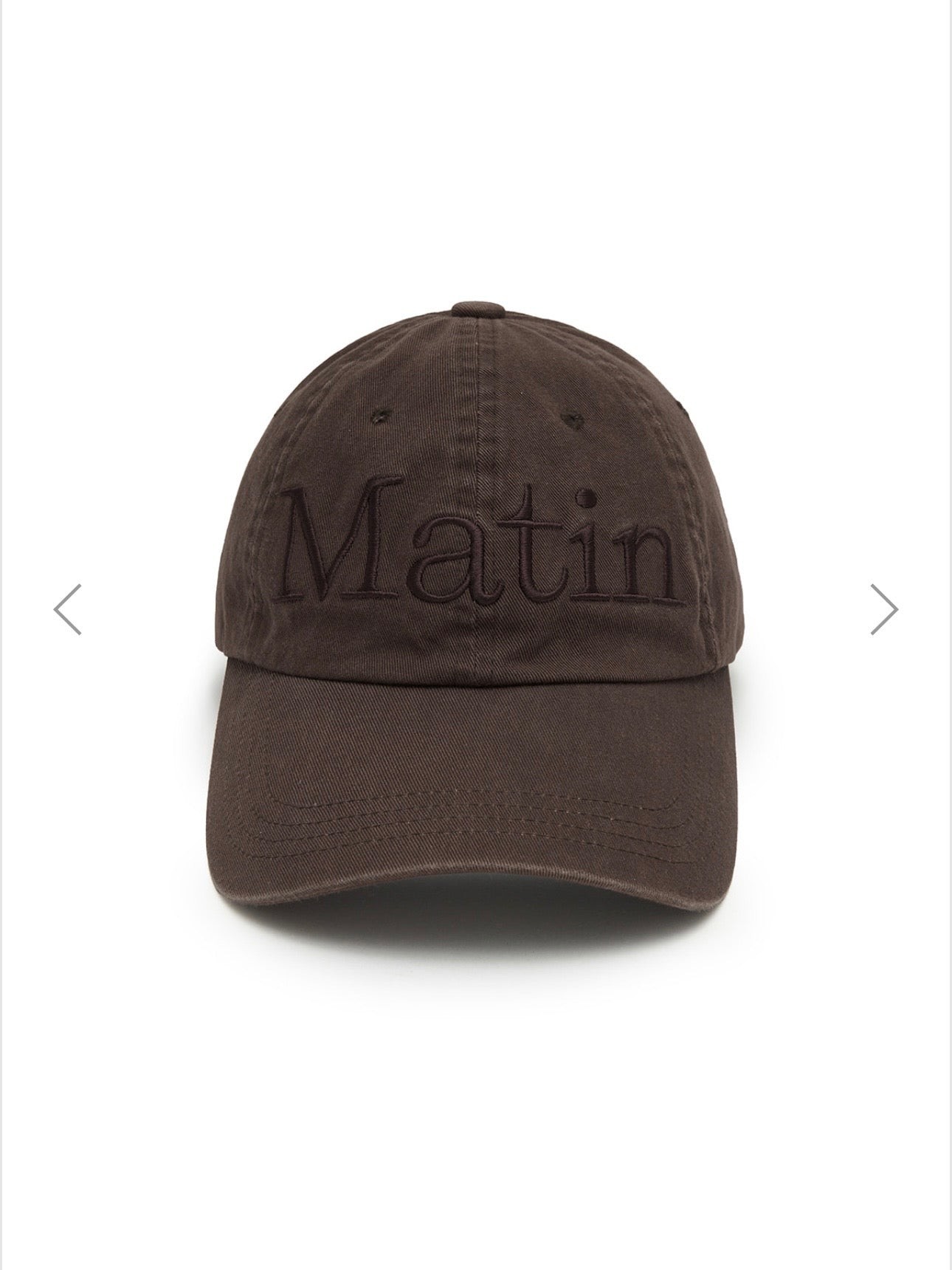 MATIN KIM♡ キャップ　ブラウンCAP IBROWN Matin Kim logo washed ball cap in brown