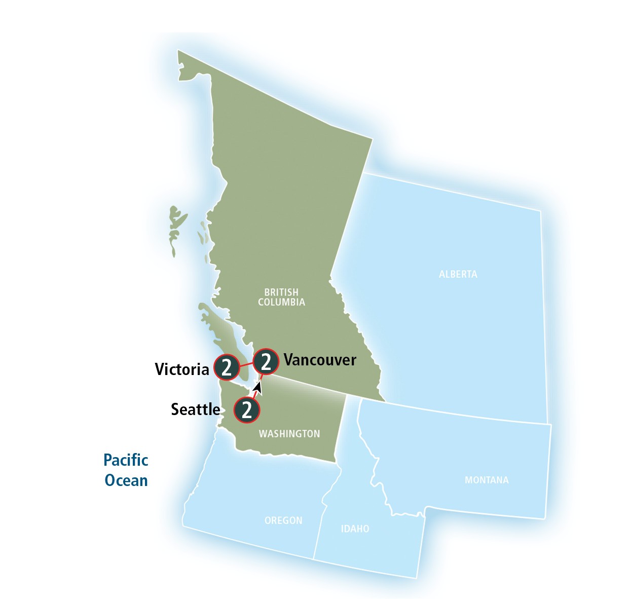 Seattle, Vancouver & Victoria Rail Journey