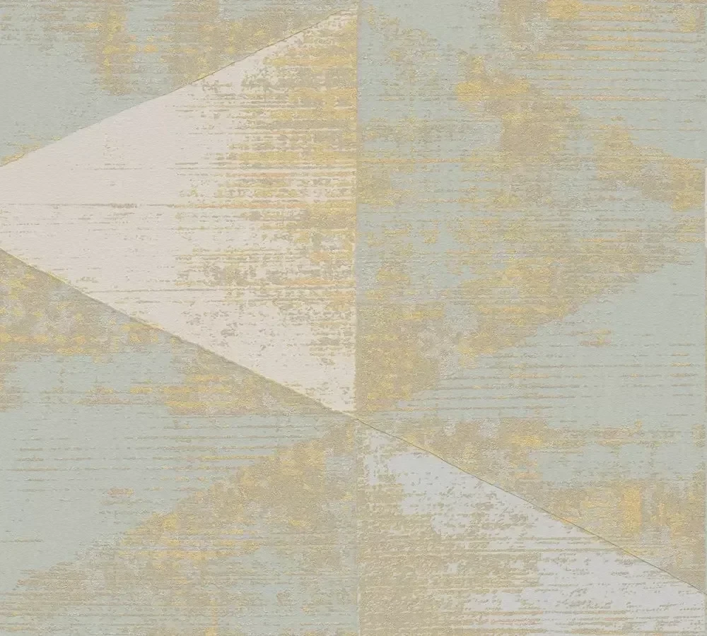 Geometric and stripes wallpaper paired with Benjamin Moore paint colours, Centerpoint Paint Richmond Hill